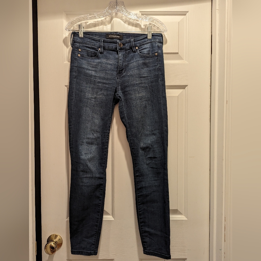 LIVERPOOL "The Skinny" Ankle Blue Jeans Sz 4/27 *EUC